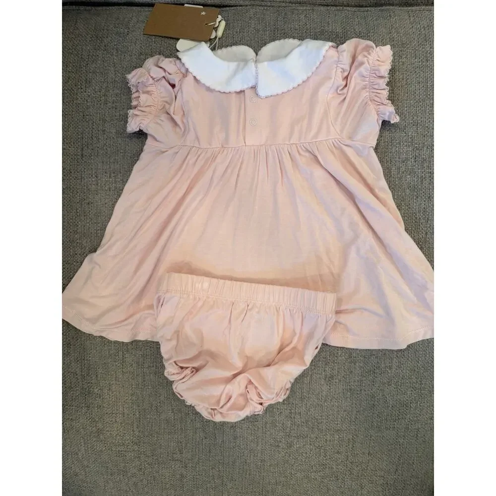 Angel Dear Smocked Bamboo Dress W/ Bloomers Pink Now Themed 12-18 Months NWT
